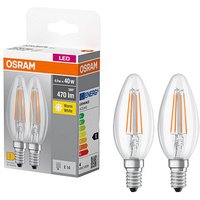 2 OSRAM LED-Lampen Base CLASSIC B40 Multipack E14 4 W klar von Osram