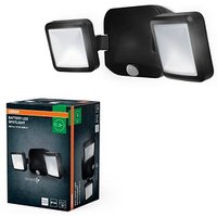 OSRAM LED-Außenleuchte mit Dämmerungssensor und Bewegungsmelder Battery LED Spotlight Double, schwarz 10 W von Osram