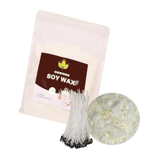 Ossidde Premium Sojawachs 450g zum Kerzen Gießen, Veganes natürliches Kerzenwachs Premium,weiß Wachsplättchen zur Kerzenherstellung 100 Dochte Ossidde Premium Sojawachs 450g zum Kerzen Gießen, Veganes natürliches Kerzenwachs Premium,weiß Wachsplättchen zur Kerzenherstellung 100 Dochte von Ossidde