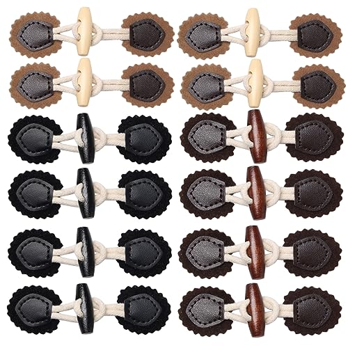 Knebelknöpfe,Osuter 12 Stück Knebelknöpfe Leder BastelnKnöpfe Vintage Knöpfe für Mantel Jacke Kleidung Nähen DIY - Kinderversion (Schwarz) Knebelknöpfe,Osuter 12 Stück Knebelknöpfe Leder BastelnKnöpfe Vintage Knöpfe für Mantel Jacke Kleidung Nähen DIY - Kinderversion (Schwarz) von Osuter