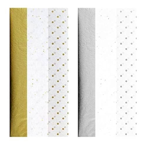 Geschenkpapier, 6 Stück, Gold/Silber von Other