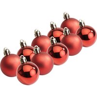 Weihnachtskugeln aus Kunststoff, 10 Stück, Ø 4,4 cm - Rot Weihnachtskugeln aus Kunststoff, 10 Stück, Ø 4,4 cm - Rot von Othmar Decorations