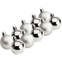 Weihnachtskugeln aus Kunststoff, 10 Stück, Ø 4,4 cm - Silber von Othmar Decorations
