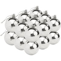 Weihnachtskugeln aus Kunststoff, 18 Stück - Silber Weihnachtskugeln aus Kunststoff, 18 Stück - Silber von Othmar Decorations