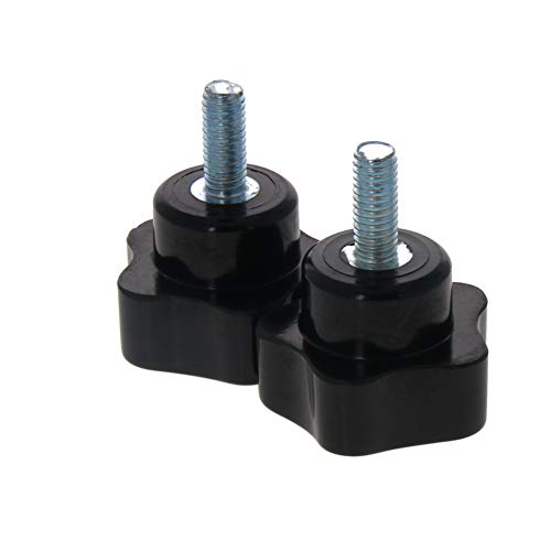Othmro 2 x Sterngriffe, M6 x 15 mm, Außengewinde, Stahl, Zink, Ersatz, PP, schwarz von Othmro