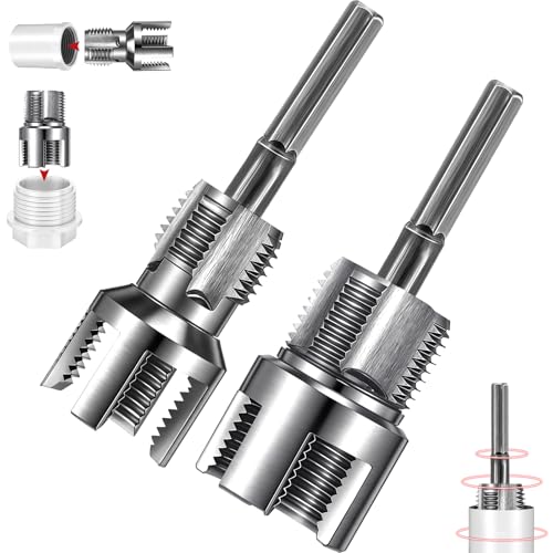 Otoolling Rohrgewinde-Schneidwerkzeug, integriertes Innen- und Außenrohrgewindewerkzeug, elektrische Bohrmaschine, kompatibles PVC-Rohreinfädler-Set, 1,27 cm (1/2 Zoll) (DN15) 3/4 Zoll (DN20 von Otoolling