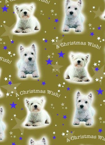 Geschenkpapier Weihnachten mit Anhänger - A Christmas Wish – Westie von Otter House