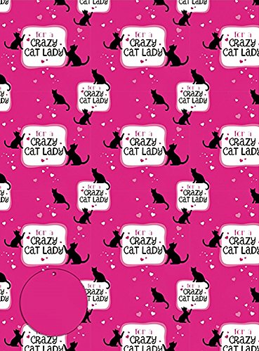 Crazy Cat Lady - Katzenfreundin - Geschenkpapier mit Anhänger von Otter House
