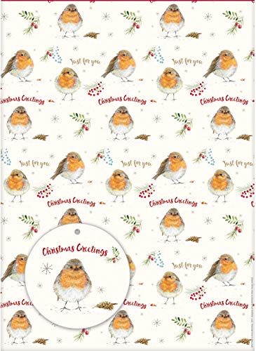 Geschenkpapier Weihnachten - Festive Robin von Otter House