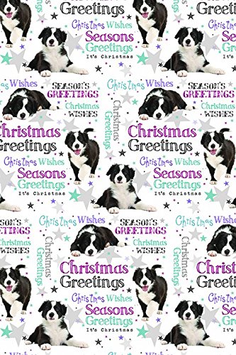 Geschenkpapier Weihnachten - Seasons Greetings Border Collie von Otter House
