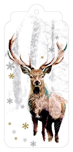 Geschenkpapier Weihnachten mit Anhänger Snowflake Stag – Hirsch 6+6 von Otter House