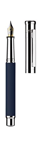 Otto Hutt Füllfederhalter D04 Messing Blau-Platin Karo Guillochierung matt 13,2cm, Strichstärke B, 068-11253, Mehrfarbig von Otto Hutt