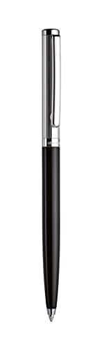 Otto Hutt design 01 Kugelschreiber 001-61009 – Kuli mit hochwertiger Beschichtung, Faden Guilloche und glänzender Oberfläche in der Farbe Schwarz – Mit Großraummine M, blau von Otto Hutt