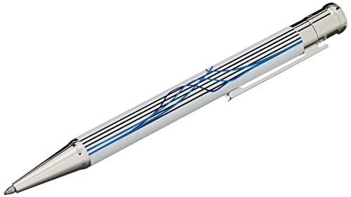 Otto Hutt design 04 Kugelschreiber 001-18778 – Kuli mit hochwertiger Beschichtung, 4-fach Liniendruck und glänzender Oberfläche in der Farbe Weiß – Mit Großraummine M, blau von Otto Hutt