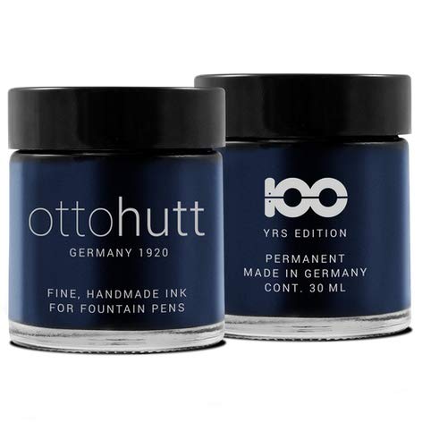 Otto Hutt dokumentenechte Tinte im Glas 156-11404 in der Farbe Blau - für alle Füllfederhalter geeiget - Inhalt: 30ml von Otto Hutt