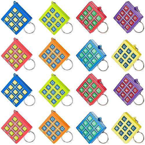 Otuuz Tic Tac Toe Spiel Schlüsselanhänger für Kinder Alter 8-12 Tic Tac Toe Mitbringsel Kunststoff Schlüsselanhänger für Mini Rucksack Geburtstag Jungen Mädchen(Mischfarbe,16 Stück) von Otuuz