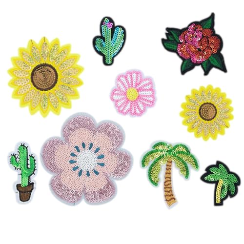 OuLi Store Aufnäher mit Pailletten, 9 Stück, hübsche Blume, Glitzer, für T-Shirt, Jeans, Patch, DIY, bestickt OuLi Store Aufnäher mit Pailletten, 9 Stück, hübsche Blume, Glitzer, für T-Shirt, Jeans, Patch, DIY, bestickt von OuLi Store
