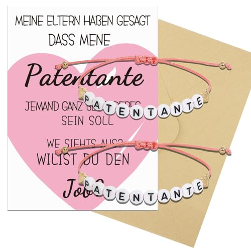 OuMaiFeng Patentante Armband Geschenk, Willst Du Meine Patentante Sein, Patentante Fragen Handmade Edelstein Perlen Stretch Armbänder für Babyparty, Muttertag für Die Patentante OuMaiFeng Patentante Armband Geschenk, Willst Du Meine Patentante Sein, Patentante Fragen Handmade Edelstein Perlen Stretch Armbänder für Babyparty, Muttertag für Die Patentante von OuMaiFeng