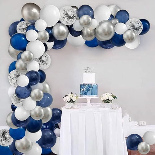 123 Stück blau silber weiß Luftballons Girlande Bogen Kit 12,7 cm 25,4 cm 30,5 cm Königsblau Weiß Metallic Silber Konfetti Set für Geburtstag Babyparty Hochzeit Abschluss Party Vatertag Dekorationen 123 Stück blau silber weiß Luftballons Girlande Bogen Kit 12,7 cm 25,4 cm 30,5 cm Königsblau Weiß Metallic Silber Konfetti Set für Geburtstag Babyparty Hochzeit Abschluss Party Vatertag Dekorationen von OuMuaMua