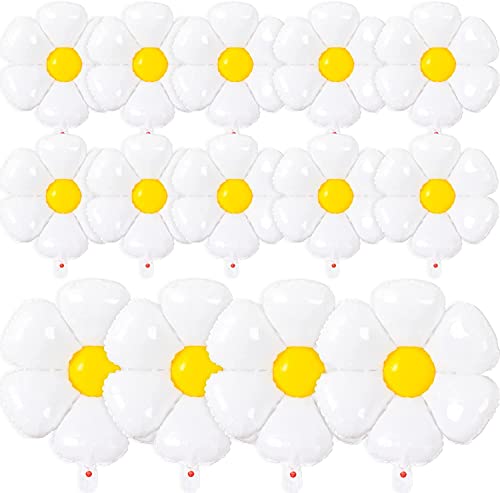 Daisy Ballons - 14Pcs Daisy Blume Folie Ballons für Ein oder Zwei Groovy Party Dekorationen Mädchen Daisy Thema Geburtstag Party Baby Dusche Hochzeit Dekorationen Weiß Daisy Ballons - 14Pcs Daisy Blume Folie Ballons für Ein oder Zwei Groovy Party Dekorationen Mädchen Daisy Thema Geburtstag Party Baby Dusche Hochzeit Dekorationen Weiß von OuMuaMua