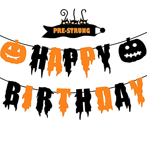 Halloween-Geburtstagsparty-Dekorationen – Happy Birthday Banner mit Kürbissen für Halloween Motto Geburtstag Party Dekorationen Supplies Halloween-Geburtstagsparty-Dekorationen – Happy Birthday Banner mit Kürbissen für Halloween Motto Geburtstag Party Dekorationen Supplies von OuMuaMua