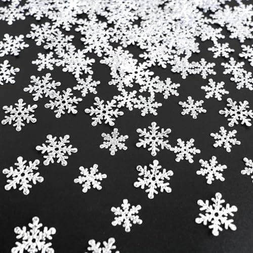 Weihnachts-Konfetti-Dekorationen, 1200 Stück, silberfarbenes Konfetti, Schneeparty-Set für Weihnachten, Winterwunderland, Tischaufsätze, Hochzeit, Geburtstag, Babyparty, DIY-Projekte, Dekorationen Weihnachts-Konfetti-Dekorationen, 1200 Stück, silberfarbenes Konfetti, Schneeparty-Set für Weihnachten, Winterwunderland, Tischaufsätze, Hochzeit, Geburtstag, Babyparty, DIY-Projekte, Dekorationen von OuMuaMua