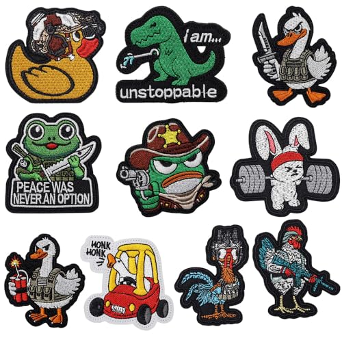 10 Stück Peace Was Never An Option Hook and Loop Patches Lustige Stickerei Taktische Abzeichen Bestickt Emblem Patches Applikationen DIY-Zubehör Mützen Jeans Rucksack Jacken Uniformen Kleidung von Oucaty