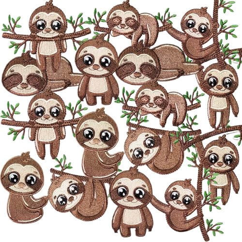 16 Stück Faultier Patches zum Aufbügeln Funny Sloth Bügelbilder Iron on/Sew on Patches Bestickte Aufnäher für Aufnähen oder Aufbügeln auf Kleidung Rucksäcke Jacken T-Shirt Kleid Hut Jeans 16 Stück Faultier Patches zum Aufbügeln Funny Sloth Bügelbilder Iron on/Sew on Patches Bestickte Aufnäher für Aufnähen oder Aufbügeln auf Kleidung Rucksäcke Jacken T-Shirt Kleid Hut Jeans von Oucaty