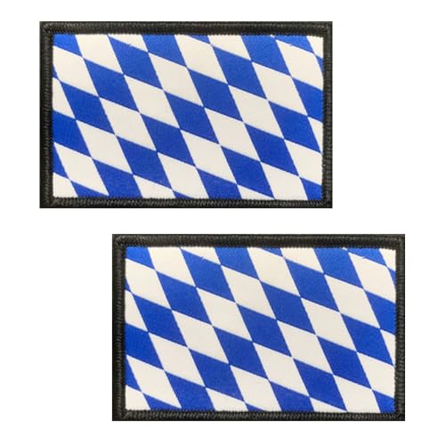 2 Stück Bavaria Flagge Patch Digitale Druckerei Bild klarer Taktische Bayerisch Nationales Emblem Stickerei Hook and Loop Patch für Mützen,Jeans,Jacken,Hosen,Biker,Rucksack,Uniformen von Oucaty
