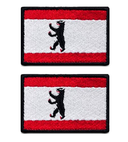 2 Stück Berliner Bär Patch Taktische Abzeichen Bestickt,Gestickt Emblem zum Hook and Loop auf Applikationen Kleidung,Rucksack,Mützen,Jeans,Jacken,Hosen,DIY-Zubehör, Baseballkappe. von Oucaty