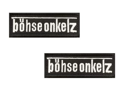 2 Stück "Böhse Onkelz" Patches Taktische Fun Stickerei Patches Applikationen für Jacken,Hemden,Hosen Mützen,Taschen,Biker,Rucksack,Uniformen,DIY-Zubehör,Kleidung Hook and Loop Emblem von Oucaty