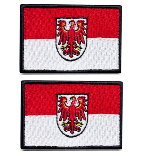 2 Stück Brandenburg Flag Abzeichen Bestickt Patch Abnehmbare Aufnäher Taktische Militär Lustige Flagge Patch Applikation für Kleidung Baseballkappe Rucksäcke Draussen Taschen Jacke Weste DIY-Zubehör. von Oucaty