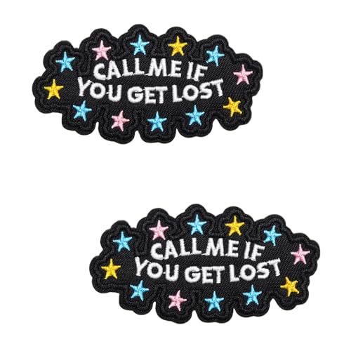 2 Stück Call Me If You Get Lost Taktische Abzeichen Patches Lustige Bestickter Aufnäher Stickerei Emblem Hook and Loop Patches Aufnähen Aufbügeln Kleidung Kleid Hut Jeans DIY-Zubehör Baseballkappe von Oucaty