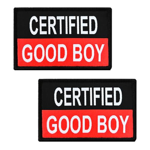 2 Stück Certified Good Boy Lustige Abzeichen Patches Taktische Stickerei Hook and Loop Patches Applikationen für Mützen,Taschen,Uniformen,Hemden,Hosen,Biker,Rucksack,Kleidung,DIY-Zubehör,Jacken 2 Stück Certified Good Boy Lustige Abzeichen Patches Taktische Stickerei Hook and Loop Patches Applikationen für Mützen,Taschen,Uniformen,Hemden,Hosen,Biker,Rucksack,Kleidung,DIY-Zubehör,Jacken von Oucaty