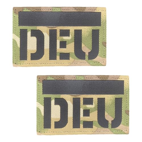 2 Stück DEU Camo Deutschland Flagge IR Infrarot Reflektierend Patches Taktisches Hook and Loop Emblem Patches für Biker,Rucksack,Kleidung,Mützen,Jacken,Hemden,Hosen,Taschen,Uniformen von Oucaty