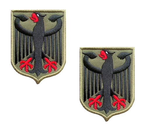 2 Stück Deutschland Adler Patches Stickerei Taktische Emblem Adler-Schild Patch Applikationen Biker,Rucksack,Jeans,Uniformen,Kleidung,Mützen,Hemden,Jacken,Hosen Hook and Loop Abzeichen von Oucaty
