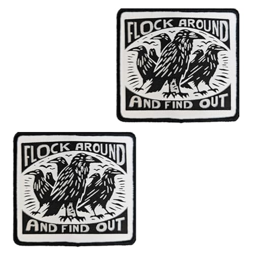 2 Stück "Flock Around and Find Out" Lustige Emblem Digitale Druckerei Bild klarer Taktische Stickerei Patch für Hosen,Kleidung,Mützen,Biker,Rucksack,Taschen,Uniformen,DIY-Zubehör Hook and Loop Patch von Oucaty