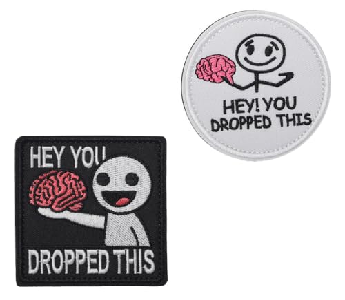 2 Stück Hey You Dropped This Funny Meme Bestickt Patches Taktische Stickerei Emblem Hook and Loop Aufnäher Patches Applikationen Hemden Mützen Taschen Rucksack Uniformen Kleidung Jacken von Oucaty