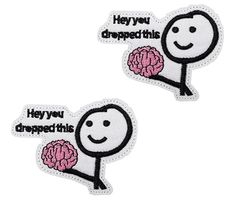 2 Stück Hey You Dropped This Lustiges Patches Taktische Bestickt Abzeichen Stickerei Hook and Loop Emblem Applikationen Kleidung,Rucksack,Mützen,Jeans,Jacken,Hosen,DIY-Zubehör,Uniformen von Oucaty