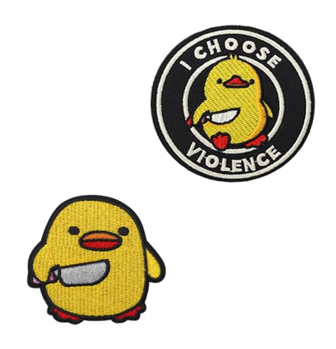 2 Stück "I Choose Violence"-Aufnäher, lustig, bestickt, mit Klettverschluss für Kleidung, Rucksack, Jacke, Weste, Hut, Tasche, Biker, Uniformen, Armband, Hose, Tasche, Mantel, 2 Stück von Oucaty