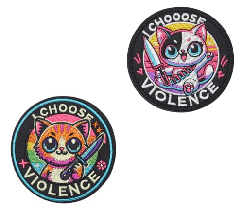 2 Stück "I Choose Violence" Patches Taktische Stickerei Emblem Lustiger Katze Bestickt Abzeichen Hook and Loop Patches Applikationen Biker Uniformen Hemden Mützen Kleidung Jacken Taschen Rucksack 2 Stück "I Choose Violence" Patches Taktische Stickerei Emblem Lustiger Katze Bestickt Abzeichen Hook and Loop Patches Applikationen Biker Uniformen Hemden Mützen Kleidung Jacken Taschen Rucksack von Oucaty