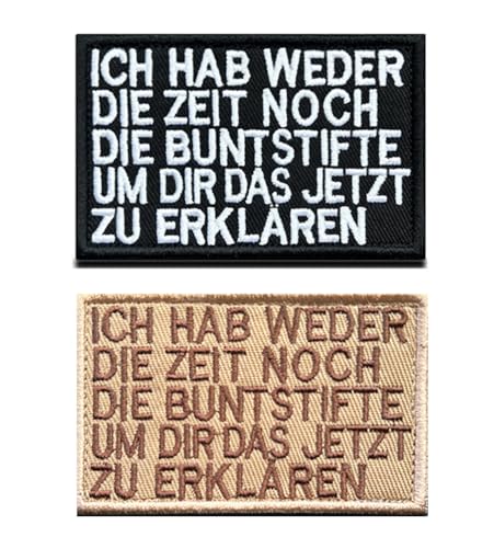 2 Stück''Ich hab weder die Zeit''Lustig Patches Taktische Abzeichen Bestickt,Gestickt Emblem zum Hook and Loop auf Kleidung Dekorative Uniform,Weste,Mützen,Jeans,DIY-Zubehör,Jacken,Hosen,Rucksack. 2 Stück''Ich hab weder die Zeit''Lustig Patches Taktische Abzeichen Bestickt,Gestickt Emblem zum Hook and Loop auf Kleidung Dekorative Uniform,Weste,Mützen,Jeans,DIY-Zubehör,Jacken,Hosen,Rucksack. von Oucaty
