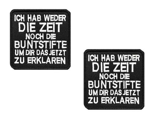 2 Stück''Ich hab weder die Zeit''Lustig Patches Taktische Abzeichen Bestickt,Gestickt Emblem zum Hook and Loop auf Kleidung Dekorative Uniform,Weste,Rucksack,Mützen,Jeans,DIY-Zubehör,Jacken,Hosen. 2 Stück''Ich hab weder die Zeit''Lustig Patches Taktische Abzeichen Bestickt,Gestickt Emblem zum Hook and Loop auf Kleidung Dekorative Uniform,Weste,Rucksack,Mützen,Jeans,DIY-Zubehör,Jacken,Hosen. von Oucaty