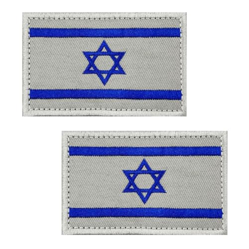2 Stück Israel-Flagge, bestickt, israelisches Nationalemblem, taktischer Aufnäher, Aufnäher für Hut, Biker, Uniformen, Kleidung, Rucksack, Jacke, Jeans, Tasche, Armband, Tasche, Weste 2 Stück Israel-Flagge, bestickt, israelisches Nationalemblem, taktischer Aufnäher, Aufnäher für Hut, Biker, Uniformen, Kleidung, Rucksack, Jacke, Jeans, Tasche, Armband, Tasche, Weste von Oucaty