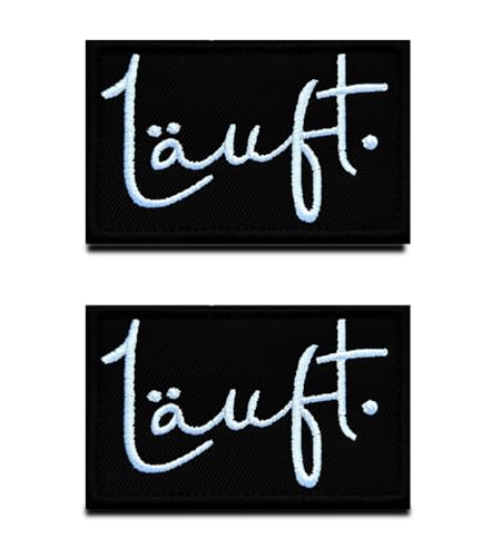 2 Stück LÄUFT Lügen Funny Bestickte Taktische Militär Hook and Loop Patches Badge Emblem Dekorative Applikationen Rucksack,Mützen,Jeans,DIY-Zubehör,Jacken,Hosen,Kleidung,Biker und Mehr. von Oucaty