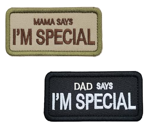 2 Stück Mama Says I'm Special Lustige Patches Stickerei Taktische Emblem Hook and Loop Patches Applikationen für Biker,Rucksack,DIY-Zubehör,Jacken,Hemden,Hosen,Kleidung,Mützen,Taschen,Uniformen 2 Stück Mama Says I'm Special Lustige Patches Stickerei Taktische Emblem Hook and Loop Patches Applikationen für Biker,Rucksack,DIY-Zubehör,Jacken,Hemden,Hosen,Kleidung,Mützen,Taschen,Uniformen von Oucaty