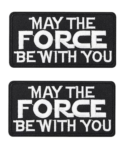 2 Stück May The Force Be with You Encourage Emblem-Aufnäher, Klettverschluss-Applikation, Abzeichen, taktische bestickte Aufnäher für Kleidung, Rucksack, Jacke, Weste, Hut, Tasche, Uniformen, Armband von Oucaty
