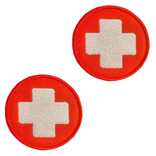 2 Stück Medizinischer Kreuz Weiß Patch Stickerei Taktisches Emblem Patch Applikationen Taktische Rucksäcke,Medizinische Taschen,Outdoor-Abenteuer-Kits,Erste-Hilfe-Kits/Tasche Hook and Loop (Runden) 2 Stück Medizinischer Kreuz Weiß Patch Stickerei Taktisches Emblem Patch Applikationen Taktische Rucksäcke,Medizinische Taschen,Outdoor-Abenteuer-Kits,Erste-Hilfe-Kits/Tasche Hook and Loop (Runden) von Oucaty