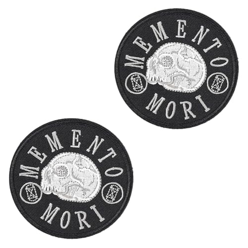2 Stück Memento Mori Taktische Stickerei Abzeichen Patches Hook and Loop Emblem Patches Applikationen für Biker,Rucksack,Kleidung,Mützen,Jacken,Hemden,HosenTaschen,Uniformen,DIY-Zubehör 2 Stück Memento Mori Taktische Stickerei Abzeichen Patches Hook and Loop Emblem Patches Applikationen für Biker,Rucksack,Kleidung,Mützen,Jacken,Hemden,HosenTaschen,Uniformen,DIY-Zubehör von Oucaty