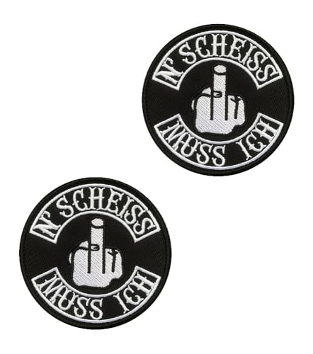 2 Stück"N'SCHEISS MUSS ICH" Lustige Patches Taktische Abzeichen Bestickt,Emblem zum Hook and Loop auf Applikationen Kleidung,Rucksack,Jeans,Jacken,Hosen,Mützen,DIY-Zubehör,Uniform,Biker. 2 Stück"N'SCHEISS MUSS ICH" Lustige Patches Taktische Abzeichen Bestickt,Emblem zum Hook and Loop auf Applikationen Kleidung,Rucksack,Jeans,Jacken,Hosen,Mützen,DIY-Zubehör,Uniform,Biker. von Oucaty